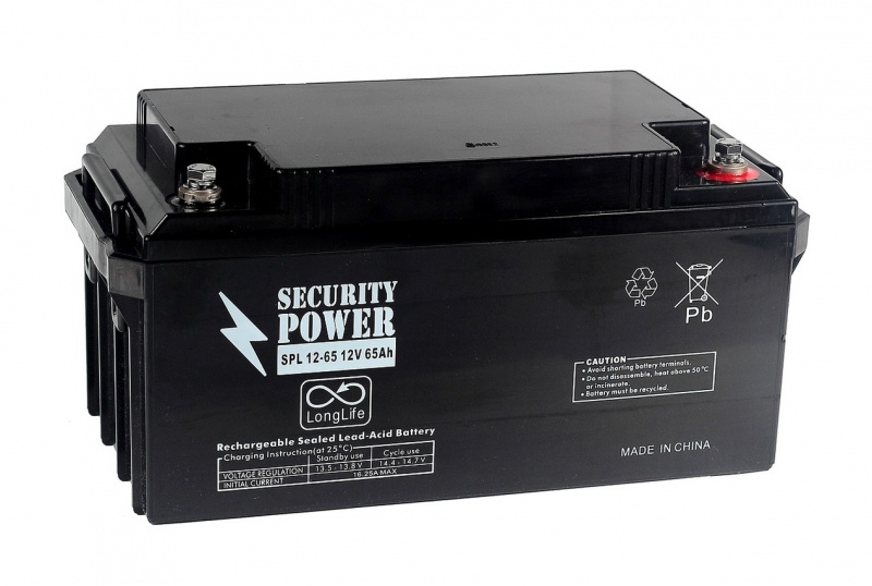 Фото товара Аккумуляторная батарея (АКБ) для ИБП 65А/h (Security Power SPL 12-65).